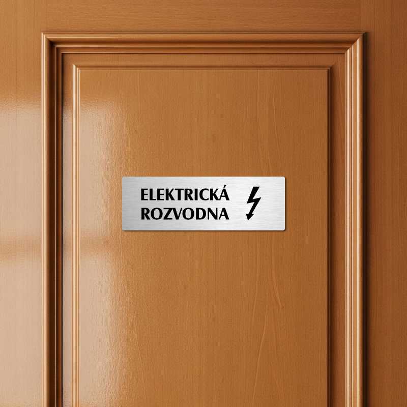 Elektrická rozvodna, 240x79mm, zlatá popiska s rámečkem